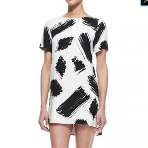 Alice + Olivia Phebe Paintbrush-Print Shift Dress Size Small